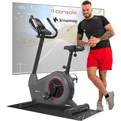 Hop-Sport HS-100H Exercise Bike with Underlay Mat - Ergometer with App Control - 12 Training Programmes - 32 Computer Controlled Resistance Levels - Fitness Bike Maximum User Weight 150 kg