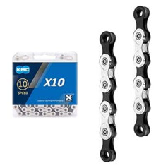 KMC X10 10 ātrumu ķēde, 116 saites 1/2 collu x 11/128 collu velosipēda ķēde, kas piemērota Shimano SRAM Campagnolo