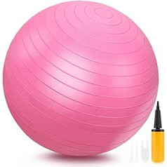 Exercise Ball, Thick Non-Slip & Anti-Burst Yoga Pilates Ball for Pregnancy Birth, Physiotherapy and Core Balance Training, Fitness Balance Ball with Air Pump, Suitable for Home Gym Office