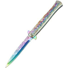 Joa Slim Outdoor Knife Colourful Titanium Folding Knife Sharp Pocket Knife Survival One Handed Knife EDC Metal Hiking Knife with Clip