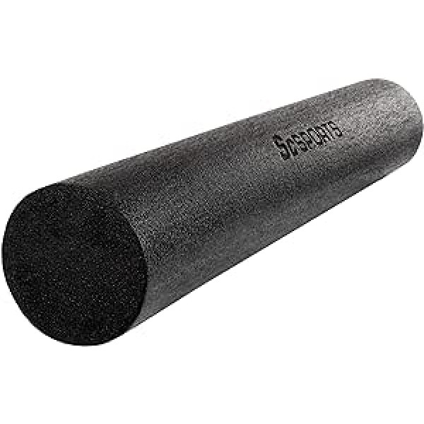 ScSPORTS® Fascia Roller, 90 x 15 cm, Putas, zils/zaļš/rozā/melns, Pilates rullītis, fitnesa masāžas rullītis, putu rullītis jogai, masāžai, pilates, fizioterapija, mugura, kājas, rokas (melns)