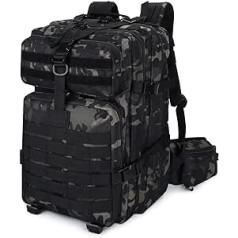 UBORSE Tactical vācu armijas mugursoma 40L Molle Assault mugursoma ūdensizturīga militārā kaujas mugursoma daudzfunkcionāla ceļojumiem pārgājieniem armijas medībām pārgājienu kempings, maskēšanās-1, mugursoma