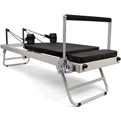 AAADRESSES Multifunctional Pilates Reformer, Foldable Pilates Reformer Device, Pilates Bed with Adjustable Intensity, Up to 300 Pounds Load Capacity, for Home and Gym