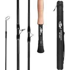 SF Fly Fishing Rod 4 Pieces 7.6 ft 9 ft (3/4/5/6/7/8 wt) Matte Black Trout Fly Rod IM7 Carbon Fibre Empty Chrome-Plated Instructions and Durable Rod Tube for Beginners