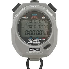 Stoptec hronometrs 496 (500 failu atmiņa | trieciena koeficients) - digitālais profesionālais hronometrs ar spiediena punkta mehānismu | Vienkārša akumulatora nomaiņa | Šļakatu izturīgs