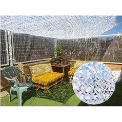 Xrdbfd Reinforced Camouflage Net, Awning, 2/3/4/5/6/7/8 m Military Net, Outdoor Hunting Camouflage Net, Sun Protection Shade Net, White Camouflage Net, 3 x 10 m (9.8 x 32.8 ft)