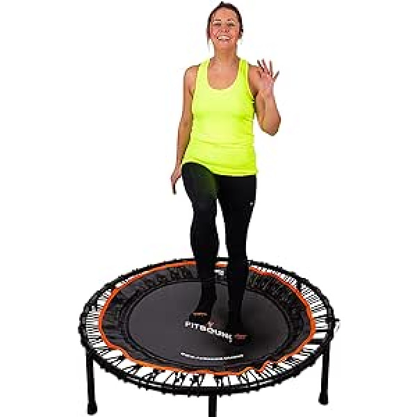 Fit Bounce Pro XL Bungee Rebounder yra sulankstomas tylus ortopedinės kokybės vidinis mini batutas suaugusiems ir vaikams DVD itin platus šokinėjimo paviršius, patvirtintas fizioterapijai.