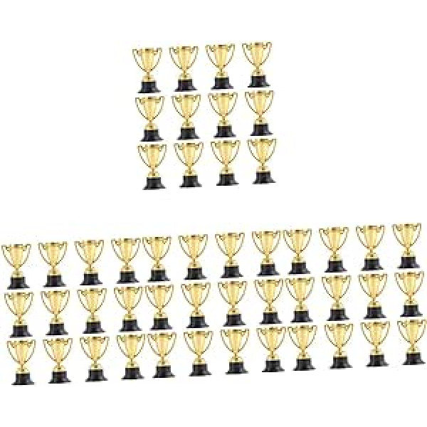 Sosoport Pack of 24 Futbola medaļas Juguetes Pieaugušie Golden Plastic Trophy Award Ceremonija Trofejas balvas balvas statuja Medaļa Golden Trophy Boulinga Dandī