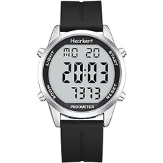 Hearkent Waterproof Pedometer Watch for Walking for Seniors Not Bluetooth No App Required with Steps Calories Counter and LCD Large Numbers