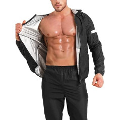 Gotoly vīriešu saunas efekta uzvalks garām piedurknēm Fitnesa jaka Tummy Control Thermal krekls novājēšanas treniņu korsete sviedru jaka Saunas kostīmi Ātri žūstošs sporta tērpa veidotājs