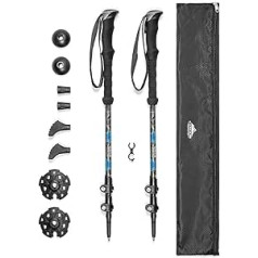 Cascade Mountain Tech Trekking Poles, 100% Carbon Fibre, Quick Release