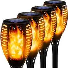 Sayapeiy Solar Lights for Outdoor Use, 33 LED Flame Light, Garden Torches, IP65 Waterproof Solar Flame Torches, Lights, Solar Lights with Realistic Flames, Automatic On/Off, Acrylonitrile Butadiene