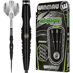 WINMAU Sniper Black profesionālais volframa šautriņu komplekts ar lidojumiem un vārpstām