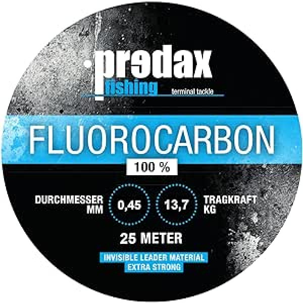 Predax Fluorocarbon Line 0,45 mm 13,7 kg - 25 m Fluorocarbon aukla, Zanderu makšķerēšanas aukla, Leader materiāls