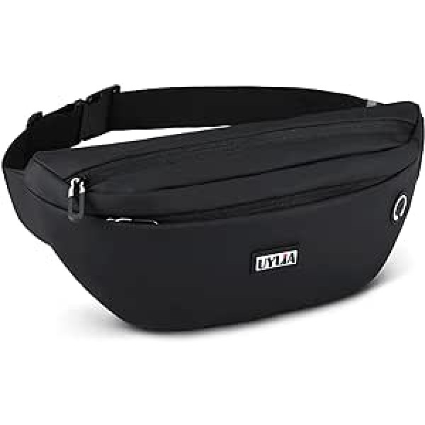 UYLIA Bum Bag Waist Bag for Men and Women: Waist Bag Outdoor Sports Waterproof for Camping Hiking Fitness Bicycle Gifts, Black pu, simple