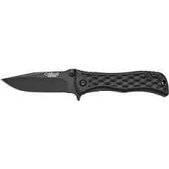 Camillus Folding Knife Erupt Reverb Shatter, Carbonitride Titanium AUS-8 Steel Blade, GFN Handle, Black