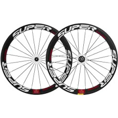 Superteam 50 mm Clincher riteņpāra 700c 23 mm plata riteņbraukšanas sacīkšu šosejas oglekļa riteņu uzlīme