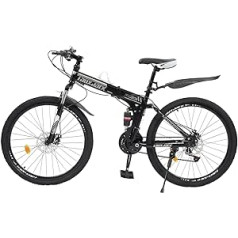 26 Inch Mountain Bike Carbon Steel MTB Bicycle 21 Speed Gear Disc Brake Front Suspension Foldable Mountain Bikes for Men and Women