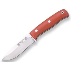 Joker Bushcraft Lynx CN111-P Micarta Canvas Orange Handle Belt Knife with Blade 10.5 cm Made of Böhler N695, Leather Sheath Black, Tool for Fishing, Hunting, Camping and Hiking