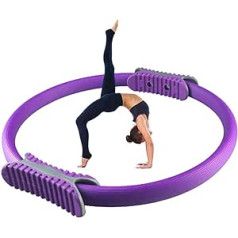 iSunFun Pilates Ring, Thigh Trainer, Body Sculpt Resistance Leg Trainer with Non-Slip Handle, Pilates Ring for Firming Thighs, Belly and Legs, Thickness 3 cm, Diameter 37 cm