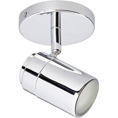 Lindby Ceiling Light 'Dejan' (Splash-Proof) (Modern) in Chrome Metal for Bathroom (1 Bulb, GU10) - Bathroom Ceiling Light, Lamp, Bathroom Light