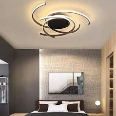 minifair Moderns LED aptumšojams griestu apgaismojums ar tālvadības pulti Virtuves salas lampa ēdamgalds Radošs spirālveida ziedu formas dizains metāla akrila griestu lustras apgaismojums, melns
