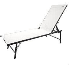 AKTIVE 61105 Outdoor Garden Lounger Metal Textilene White