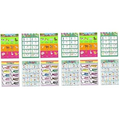 Operitacx 12 Stk Bildungsplakate Vorschul-alphabet-plakat Mha-poster Pädagogisches Spielzeug Wandposter Für Kinder Bildungsposter Tvd-poster Lernposter Lehrerbedarf Vorschule Puzzle