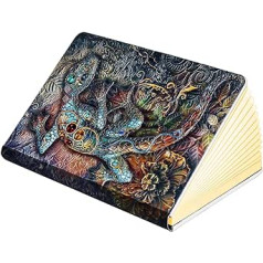 QXMGCBOK Lizard Relief Book Lamp LED nakts gaisma, 1800AM uzlādējama maza galda lampa, dāvana draugiem un bērniem