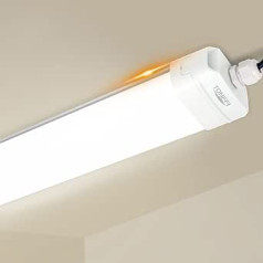 TONFFI LED mitrās telpas gaisma 115 cm, 36 W 3600 LM LED vannas gaisma, savienojams griestu apgaismojums, pagraba caurule, IP65 ūdensizturīgs, 4000 K neitrāli balts, mitrās telpas lampa garāžai, darbnīcai, birojam, hobija telpai