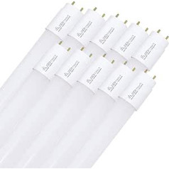 NCC-Licht 10 x LED cauruļu spuldzes T8 120 cm 18 W/840 G13 HO 2880 lm Neitral White 4000 K ar starteri