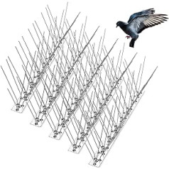 2024 Pigeon Repellent Spikes (4.62 m / 14 Pieces) for Roof, Balcony, Window - Effective Stainless Steel Bird Deterrent with Robust and Adjustable Spikes - Bird Repellent Spikes Against Faecing Areas