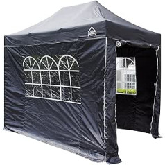 All Seasons Gazebos 3 x 2 m Fully Waterproof Folding Gazebo with 4 Side Panels - Black