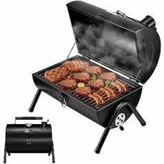 MAISON HUIS Portable Charcoal Grill Mini Small BBQ Smoker Grill for Outdoor Cooking Camping Picnic Black