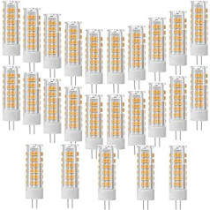 ZHIYUE 25 G4 7W LED Light Bulbs Warm White 3000K 700 Lumen AC220-240V Not Dimmable Replace G4 70W Halogen Bulb, 360° Beam Bi-Pin G4 Socket JC Type, Living Room Chandelier, Wall Lights, Kitchen