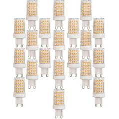 20 iepakojumi G9 LED spuldze, 10W (G9 100W halogēnās spuldzes nomaiņa) Keramikas pamatne Neregulējama 3000K silti balts 1000LM mājsaimniecības apgaismojums ar 360° stara leņķi