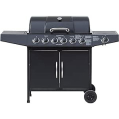 'El Fuego Dayton 6 + 1 Burner Gas Barbecue Grill Smoker Barbecue BBQ