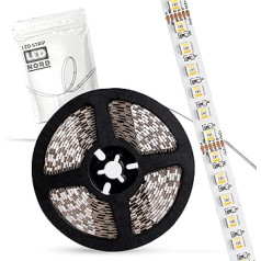 LED SMD 96LEDs/m sloksne 5050 RGB + CCT krāsains + balts 24 V 36 W/m 5 m 12 mm 2700-6000 K CRI>80 IP20 regulējams pašlīmējošs