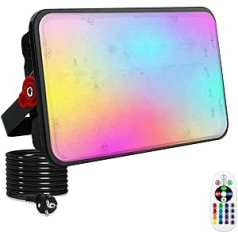 OUSIDE 100W RGB Strahler Outdoor mit Fernbedienung, IP66 Wasserdicht LED Strahler Bunt, 16 Farben, 4 Farbwechselmodi,Dimmbar