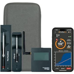 MeatStick & MiniX WiFi Bridge Combo gaļas termometra komplekts I WiFi Combo MeatStick un MiniX, ieskaitot WiFi tiltu, lādētājus un Bag I bezvadu termometra grila piederumus