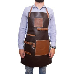 CTK Genuine BBQ & Cooking Leather Apron - Professional Heavy Duty Multipurpose Apron - Kitchen, Bartender & Barista Apron