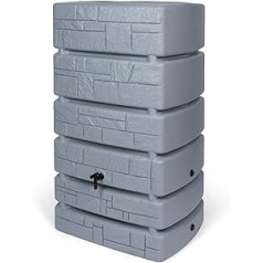 Kreher Tower Stone XXL ūdens muca ar krānu un automātisku pildījumu 500 litri pelēks Izmēri (P x G x A): 77,5 x 58,3 x 130 cm