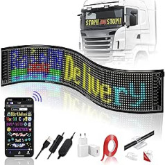 JDVOOTD elastīgs LED rezultātu tablo, 59 x 12 cm LED skripts programmējams, Bluetooth viedās lietotnes LED zīme, personalizēta bāram, krogam, naktsklubam, restorānam, veikalam, festivālam, svētkiem, dekorēšanai, ballītei