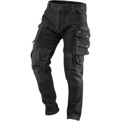 NEO DENIM darba bikses, melnas, XS izmērs