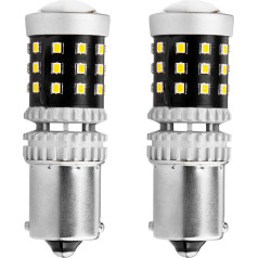 Canbus LED lemputės 2016 39smd 1156 ba15s p21w r10w r5w balta 12v 24v amio-02799