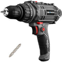 Graphite 300W mains drill/driver, 10 mm self-clamping chuck, case