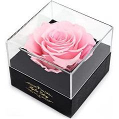 Kylin Glory Fresh Cut Flower Preserved Rose for Women Mother Wife Girlfriend - Flower Gift Real Rose Decor for Mother's Day Valentine's Day Wedding Party Celebration Birthday Anniversary (Pink)