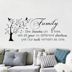 decalmile Sienas uzlīmes Teiki un citāti Ģimenei līdzīgi zari uz koka sienas uzlīme Ģimenes koka sienas uzlīme Dzīvojamās istabas guļamistabas sienas dekorēšana