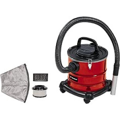 Einhell Ash Vacuum Cleaner TC-AV 1720 DW (1,250 Watt, Suction Power 175 mbar, Includes Fine Dust Prefilter, 20 L Collection Container, Suction Hose and Aluminium Suction Tube) Wheels