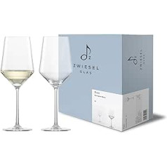 Zwiesel Glas Sauvignon Blanc Pure White Wine Glass (2 komplekts), Graceful Vīna glāzes baltvīnam, Trauku mazgājamās mašīnas mazgājamās mašīnas Tritan® kristāla glāzes, Ražots Vācijā (Preces Nr. 122314)